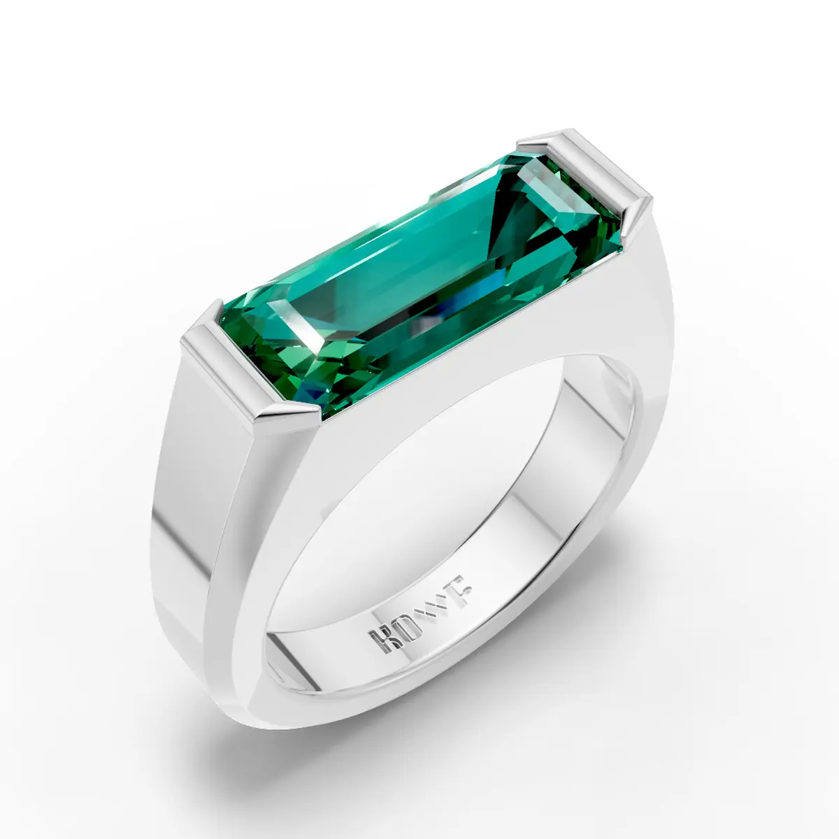 Emerald Cut Green Statement Ring